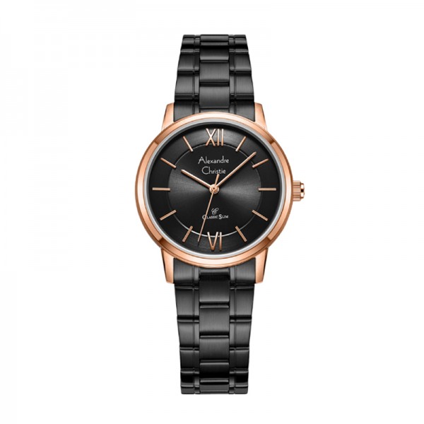 Alexandre Christie AC 8689 Rosegold Black Lady LHBBRBA